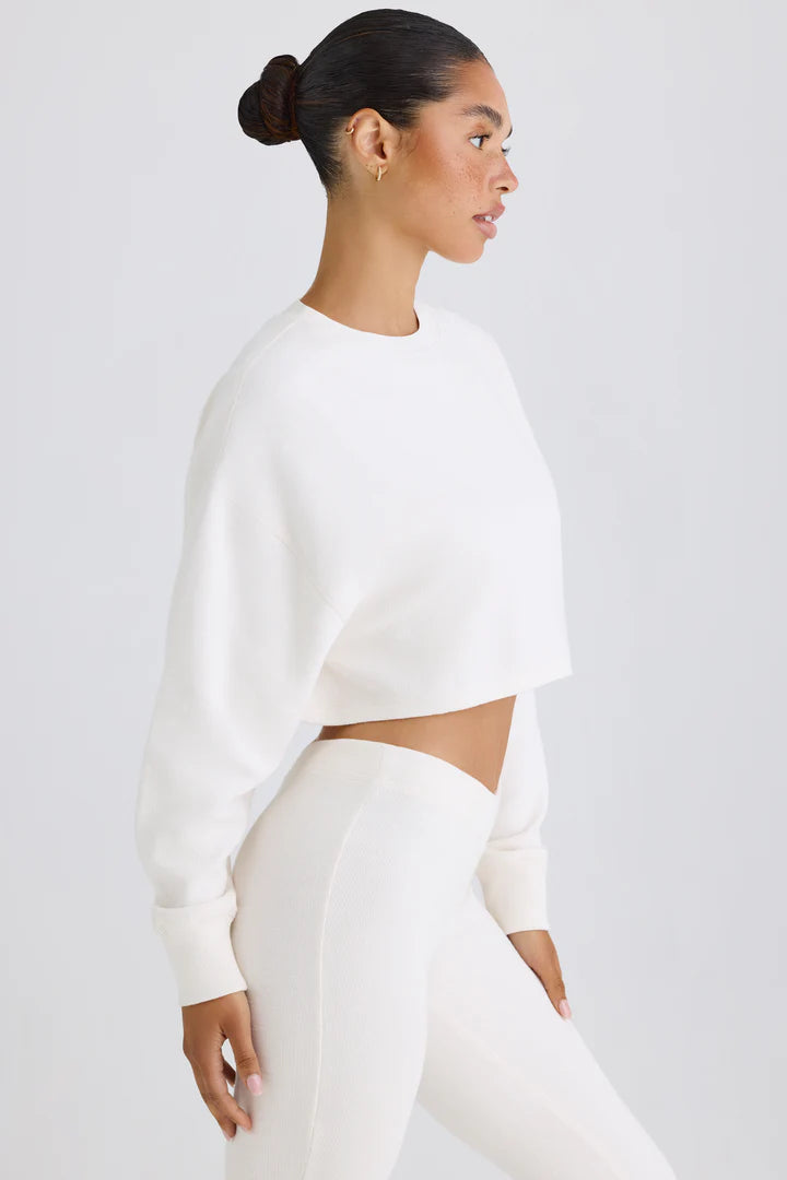 Cropped White Sweatshirt