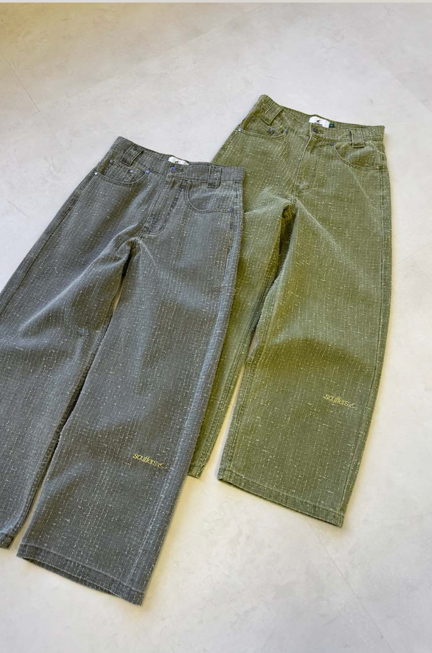 Dusty Green Stitched Pants