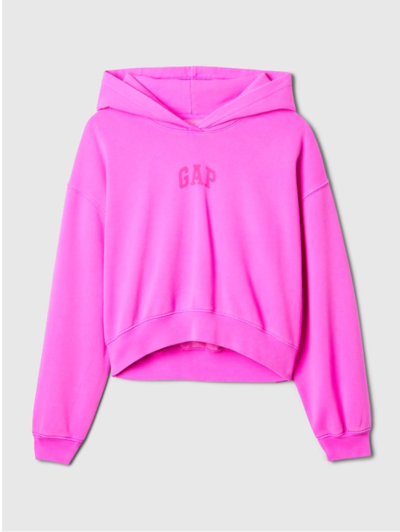 Pink Cropped Hoodie